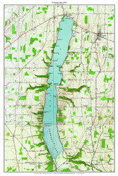 Conesus Lake 1964 - Custom USGS Old Topo Map - New York - Finger Lakes
