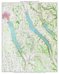 Owasco, Skaneateles, & Otisco Lakes 1965-1979 - Custom USGS Old Topo Map - New York - Finger Lakes