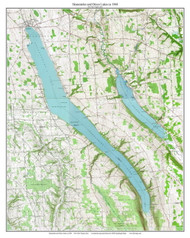 Skaneateles & Otisco Lakes 1968 - Custom USGS Old Topo Map - New York - Finger Lakes