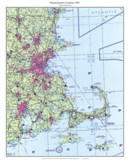 Massachusetts Coastline 1995 Tactical Pilotage Map - Aeronautical Chart - 22 North America_Americas