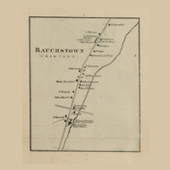 Rauchstown Village  Crawford Township, Pennsylvania 1862 Old Town Map Custom Print - Clinton Co.