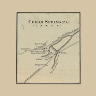 Cedar Springs PO  Lamar Township, Pennsylvania 1862 Old Town Map Custom Print - Clinton Co.