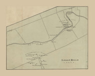 Logan Mills Village  Logan Township, Pennsylvania 1862 Old Town Map Custom Print - Clinton Co.
