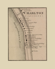 Charlton Village  Pine Creek Township, Pennsylvania 1862 Old Town Map Custom Print - Clinton Co.