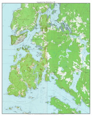 Brooksville & Castine 1982 - Custom USGS Old Topo Map - Maine