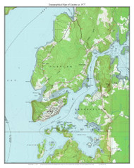 Castine and Brooksville 1977 - Custom USGS Old Topo Map - Maine