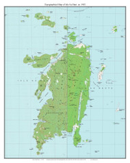 Isle Au Haut & Kimball Island 1983 - Custom USGS Old Topo Map - Maine