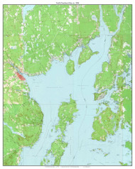North Penobscot Bay Belfast and Isleboro 1980 - Custom USGS Old Topo Map - Maine