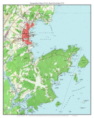 Owls Head & Rockland 1974 - Custom USGS Old Topo Map - Maine