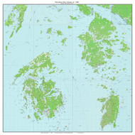 Penobscot Bay Islands - Deer Isle, Vinalhaven, Isle Au Haut 1980 - Custom USGS Old Topo Map - Maine