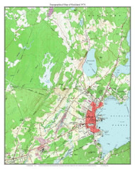 Rockland & Camden 1974 - Custom USGS Old Topo Map - Maine