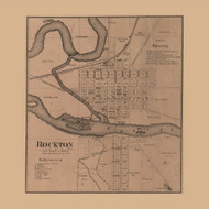 Rockton Village, Illinois 1859 Old Town Map Custom Print - Winnebago Co.