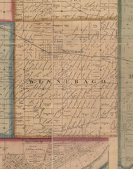 Winnebago, Illinois 1859 Old Town Map Custom Print - Winnebago Co.