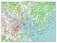Kittery and Portsmouth 1956 (1974) - Custom USGS Old Topo Map - Maine