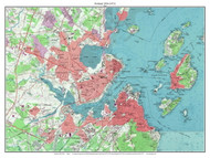 Portland 1956 (1971) - Custom USGS Old Topo Map - Maine