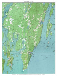 Bristol Seacoast 1955-1969 - Custom USGS Old Topo Map - Maine