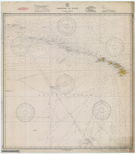 Hawaiian Islands 1941 Nautical Chart - Hawaiian Islands 4000 - 540 Hawaii