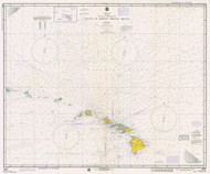 Hawaii to French Frigate Shoals 1974 Nautical Chart - Hawaiian Islands 4001 - 19007 Hawaii