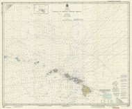 Hawaii to French Frigate Shoals 1989 Nautical Chart - Hawaiian Islands 4001 - 19007 Hawaii