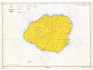 Island of Kauai 1969 Nautical Chart - Hawaiian Islands 4100 - 19381 Hawaii