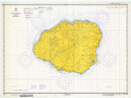 Island of Kauai 1972 Nautical Chart - Hawaiian Islands 4100 - 19381 Hawaii
