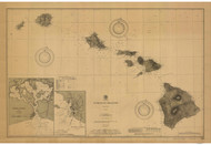 Hawaiian Islands 1902 Nautical Chart - Hawaiian Islands 4102 - 19004 Hawaii