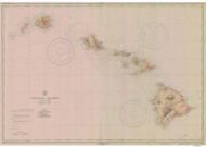 Hawaiian Islands 1934 Nautical Chart - Hawaiian Islands 4102 - 19004 Hawaii