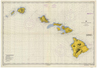 Hawaiian Islands 1956 Nautical Chart - Hawaiian Islands 4102 - 19004 Hawaii