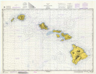 Hawaiian Islands 1974 Nautical Chart - Hawaiian Islands 4102 - 19004 Hawaii