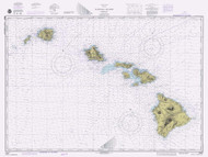 Hawaiian Islands 1980 Nautical Chart - Hawaiian Islands 4102 - 19004 Hawaii