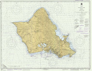 Island of Oahu 1983 Nautical Chart - Hawaiian Islands 4110 - 19357 Hawaii