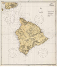 Island of Hawaii 1936 Nautical Chart - Hawaiian Islands 4115 - 19320 Hawaii