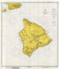 Island of Hawaii 1973 Nautical Chart - Hawaiian Islands 4115 - 19320 Hawaii