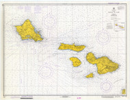 Hawaii to Oahu 1973 Nautical Chart - Hawaiian Islands 4116 - 19340 Hawaii