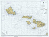 Hawaii to Oahu 1979 Nautical Chart - Hawaiian Islands 4116 - 19340 Hawaii