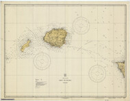 Oahu to Niihau 1928 Nautical Chart - Hawaiian Islands 4117 - 19380 Hawaii
