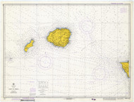 Oahu to Niihau 1972 Nautical Chart - Hawaiian Islands 4117 - 19380 Hawaii