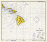 Hawaiian Islands Southern Part 1973 Nautical Chart - Hawaiian Islands 4179 - 19010 Hawaii
