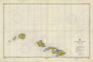 Hawaiian Islands Northern Part 1957 Nautical Chart - Hawaiian Islands 4180 - 19013 Hawaii
