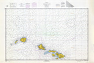 Hawaiian Islands Northern Part 1968 Nautical Chart - Hawaiian Islands 4180 - 19013 Hawaii