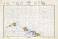 Hawaiian Islands Northern Part 1972 Nautical Chart - Hawaiian Islands 4180 - 19013 Hawaii