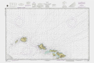 Hawaiian Islands Northern Part 1989 Nautical Chart - Hawaiian Islands 4180 - 19013 Hawaii