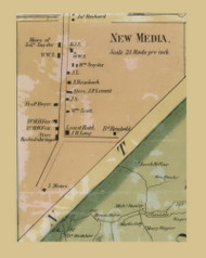 New Media (Numidia) Village,  Locust Township, Pennsylvania 1860 Old Town Map Custom Print - Columbia Co.