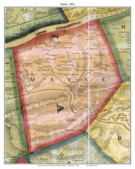 Maine Township, Pennsylvania 1860 Old Town Map Custom Print - Columbia Co.