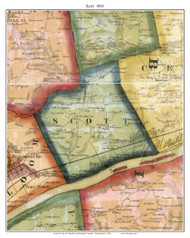 Scott Township, Pennsylvania 1860 Old Town Map Custom Print - Columbia Co.