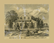 John Funston Residence - Columbia Co., Pennsylvania 1860 Old Town Map Custom Print - Columbia Co.