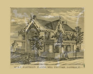 Hartman Cottage, Danville, Pennsylvania 1860 Old Town Map Custom Print - Montour Co.