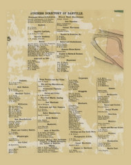 Danville Business Directory, Pennsylvania 1860 Old Town Map Custom Print - Montour Co.