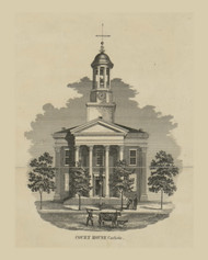 Court House in Carlisle Township, Pennsylvania 1858 - Old Town Map Custom Print - Cumberland Co.