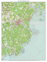 Saco Bay and Kennebunkport 1956 - Custom USGS Old Topo Map - Maine